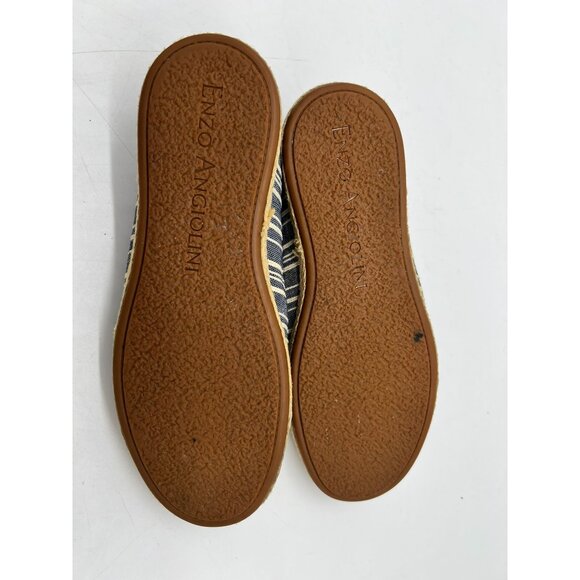 Enzo Angiolini Womens Slip On Flat Espadrilles Size 8M Blue Striped Canvas - Picture 15 of 16